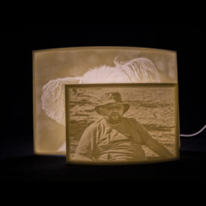 Curved night lamp lithophane